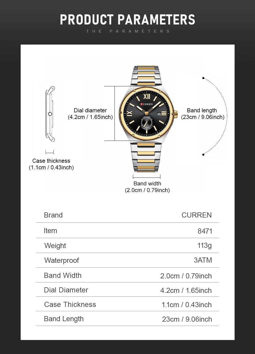 Premium Waterproof Business Watch - Luminous Date Display Stainless Steel Square Quartz