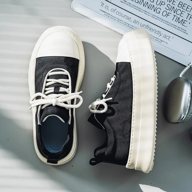 Men's Casual Platform Sports Lace Up Canvas Sneakers