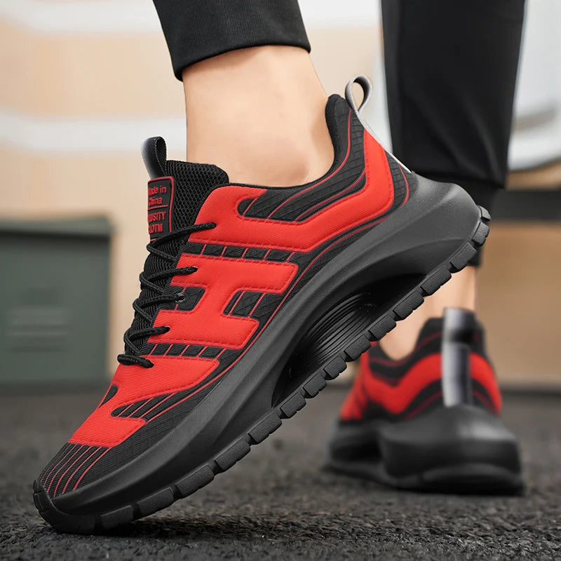 Men's Casual Sneakers Breathable Lace Up Platform Trainers Shoes