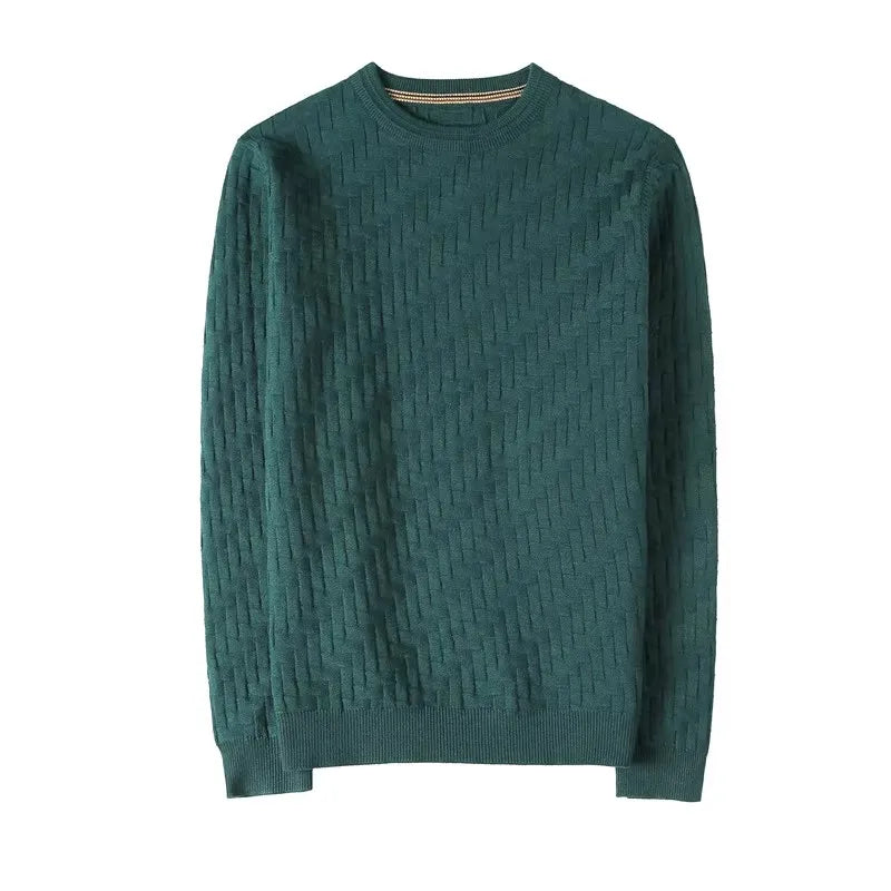 Men's Smart Casual Round Neck  Knitted Pullover Weaving Knit Sweater