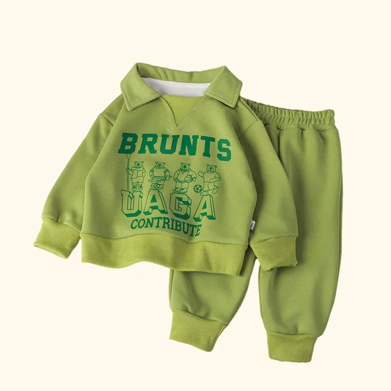 Children's Polo Sweatshirt Sports Tracksuit