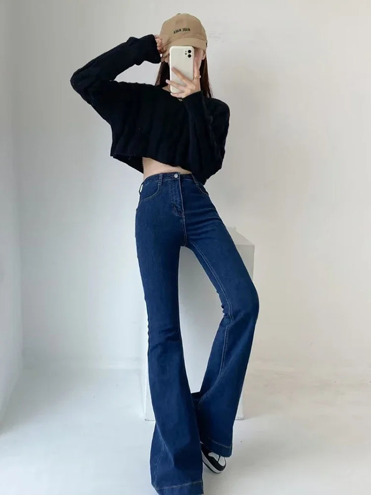 Women's Elastic Flare Denim Jeans