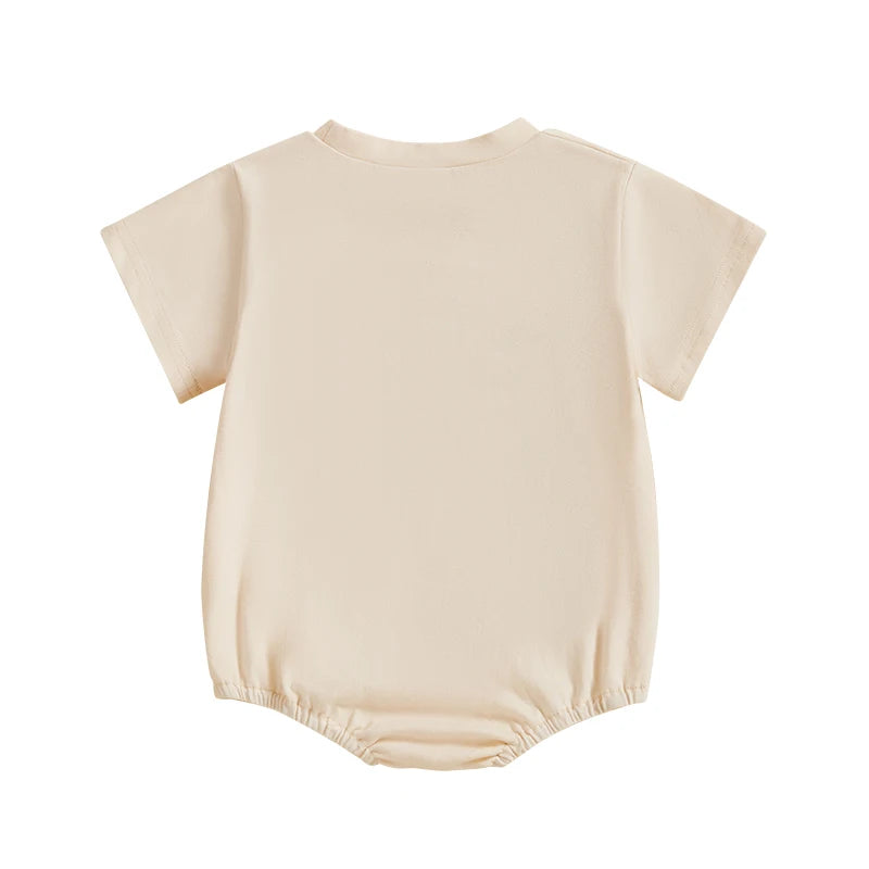 0-18M Baby Boys Rompers Birthday Letter Airplane Print Short Sleeve Summer Bodysuits Jumpsuits Babygrow