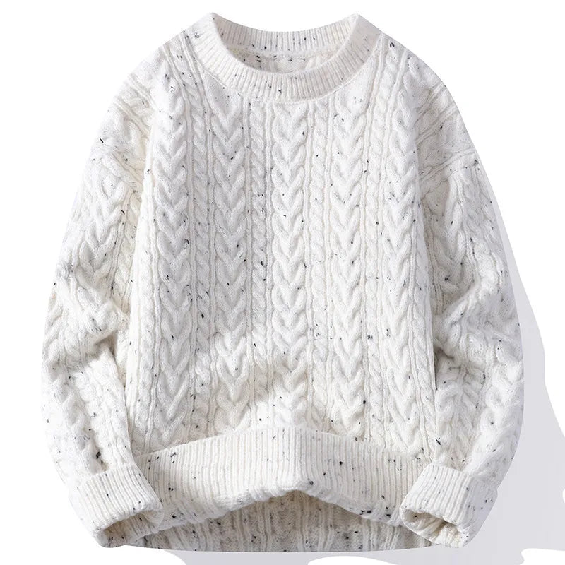 Men's O-Neck Knitted Sweater - Casual Loose Fit Pullover
