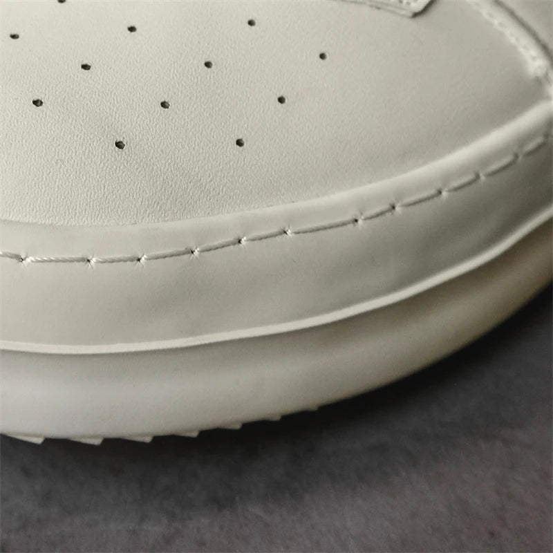 Men's High-Top Leather Sneakers - Casual Sports Ankle Boots