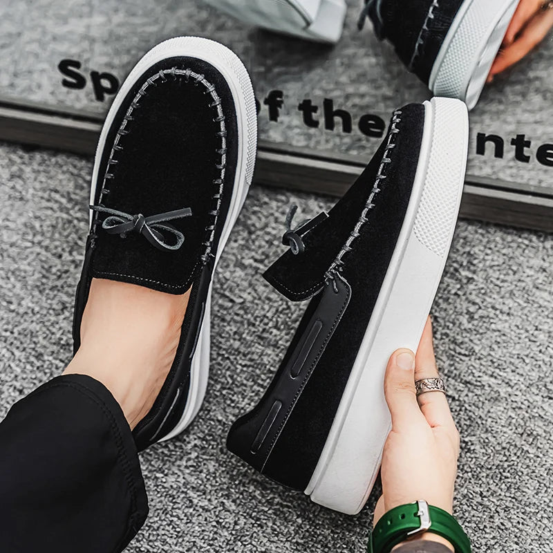 Men's Casual British Style Slip-on Suede Leather Loafers