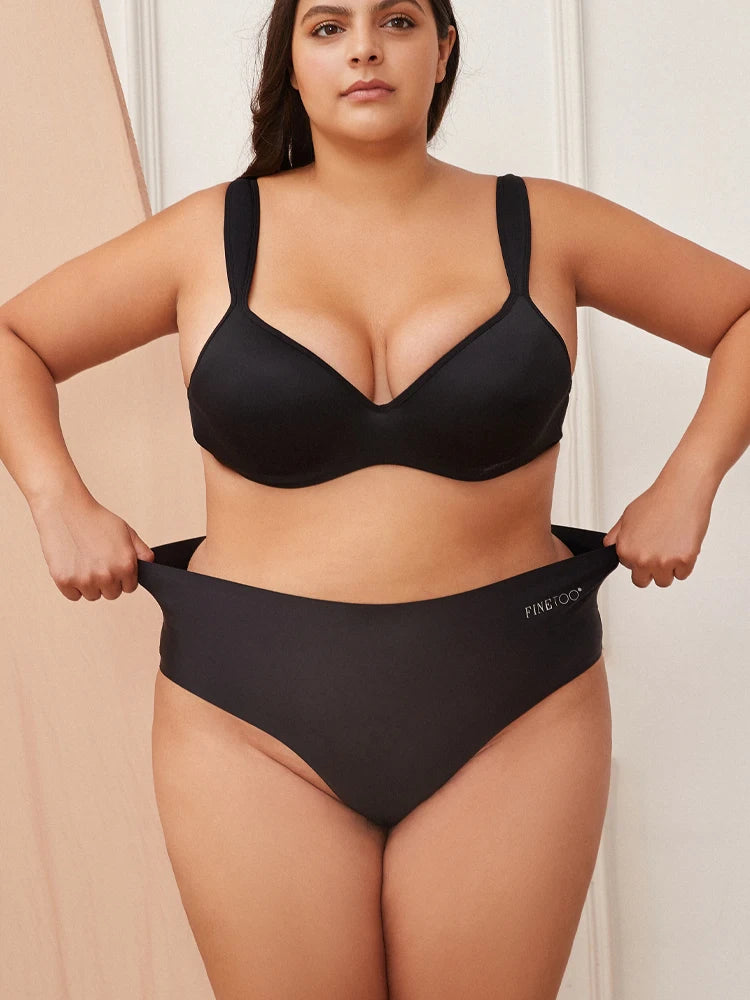 3PCS Women's Seamless Plus Size Underwear High Waist Briefs Stretch Comfortable Traceless Lingerie