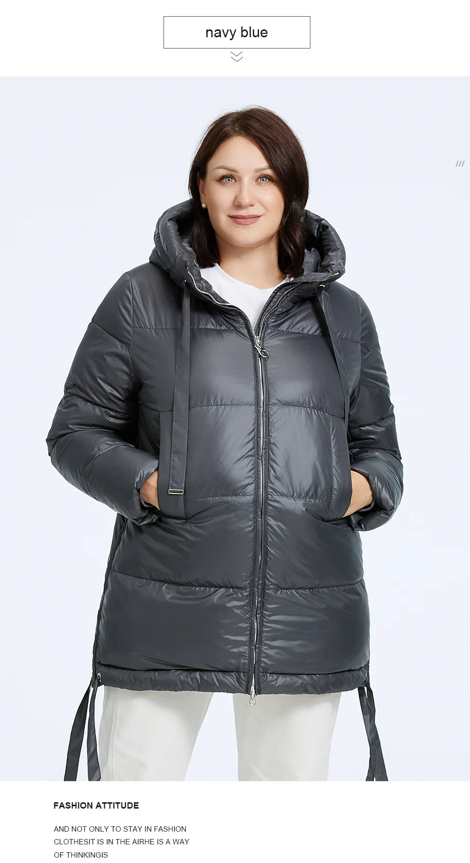 Women's Quilted Winter Parka - Plus Size Hooded Down Jacket
