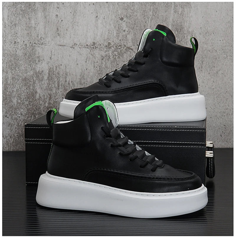 Men's Platform Ankle Boots High-top Thick Bottom Sneakers