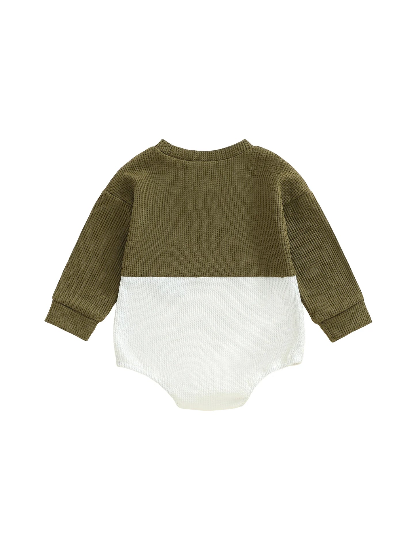 Baby Boys Bubble Romper - Contrast Color Long Sleeve Jumpsuit for Autumn Winter (0-18M)