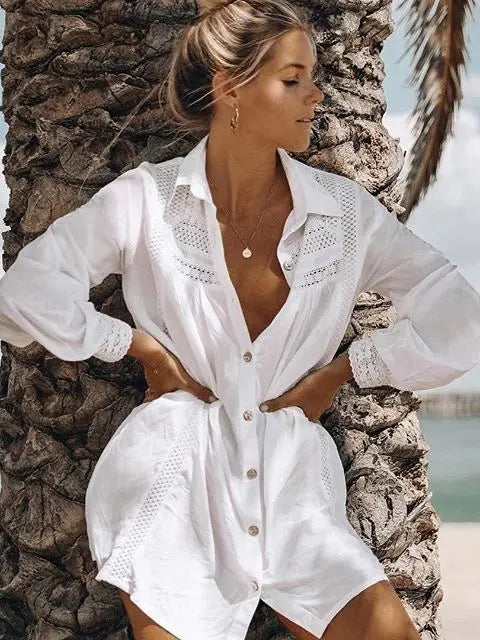 Women's Cover Up Bikini Swimsuit Cover-up Beach Bathing Suit Beach Wear Knitting Swimwear Mesh Beach Dress Tunic Robe