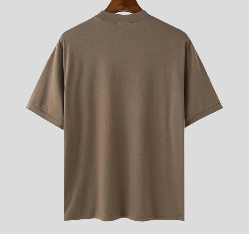 Men's Patchwork Round-neck Short Sleeve T- Shirt