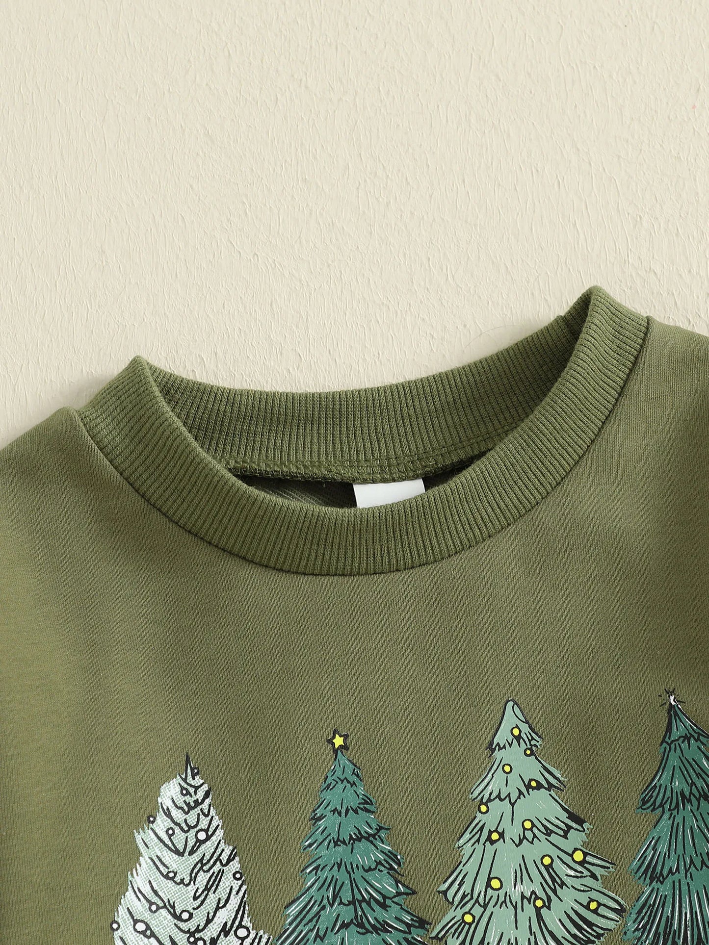 Baby Christmas Romper - Long Sleeve Tree Letter Print Bodysuit (0-18M)