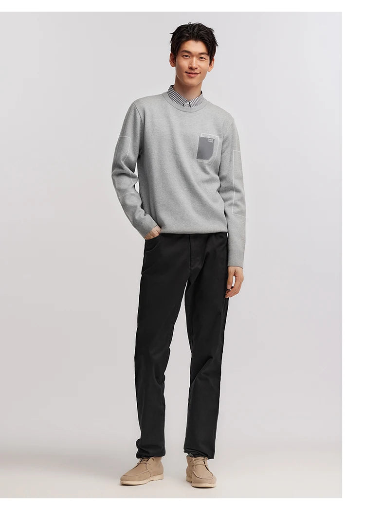 Men's Casual Pants - Minimalist Style Long Trousers for Daily Commuting