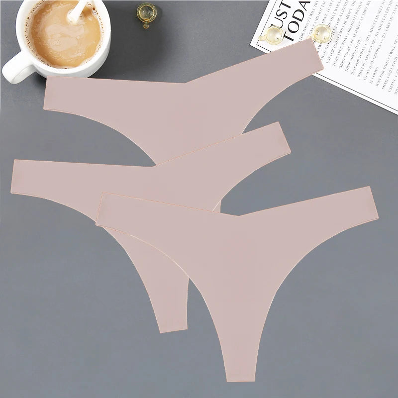 Women's Seamless V-Shaped Thong - Low Waist Soft Underwear