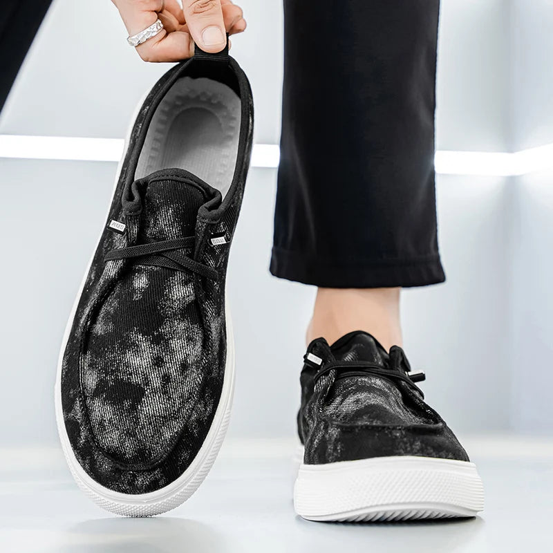 Men's Denim Casual Sneakers - Soft Skateboard Trainers