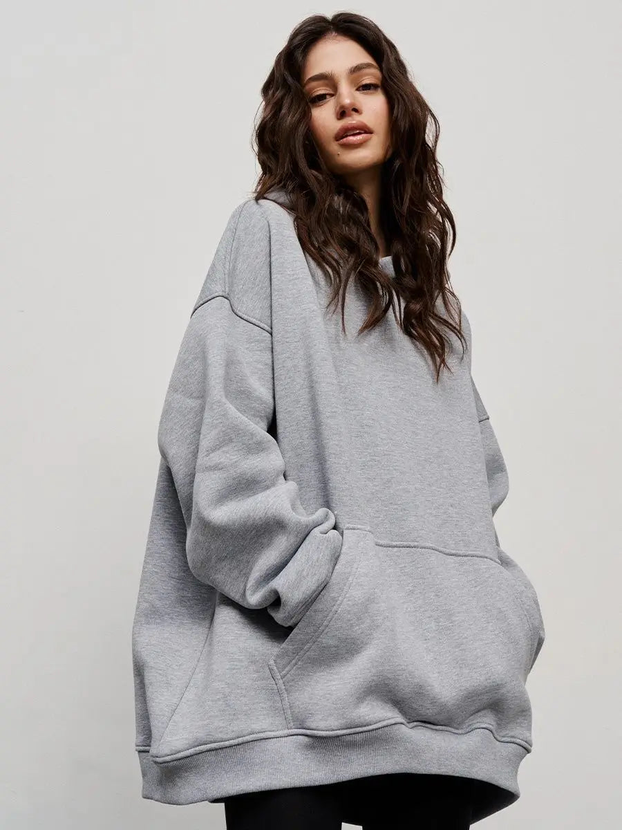 Women's  Oversized Fleece Pullover Hoodie