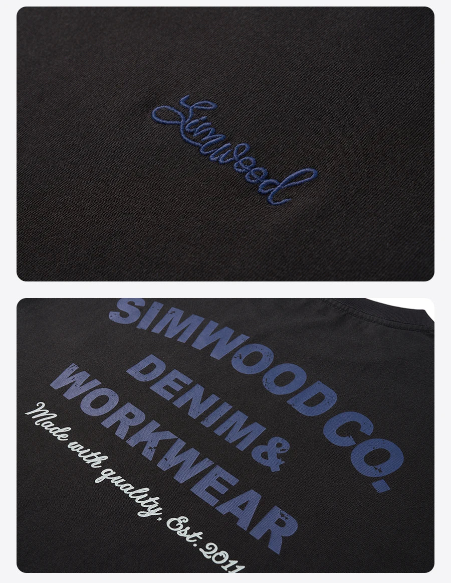 Men's Premium Cotton Vintage Letter Print T-Shirt - Washed Finish Plus Size