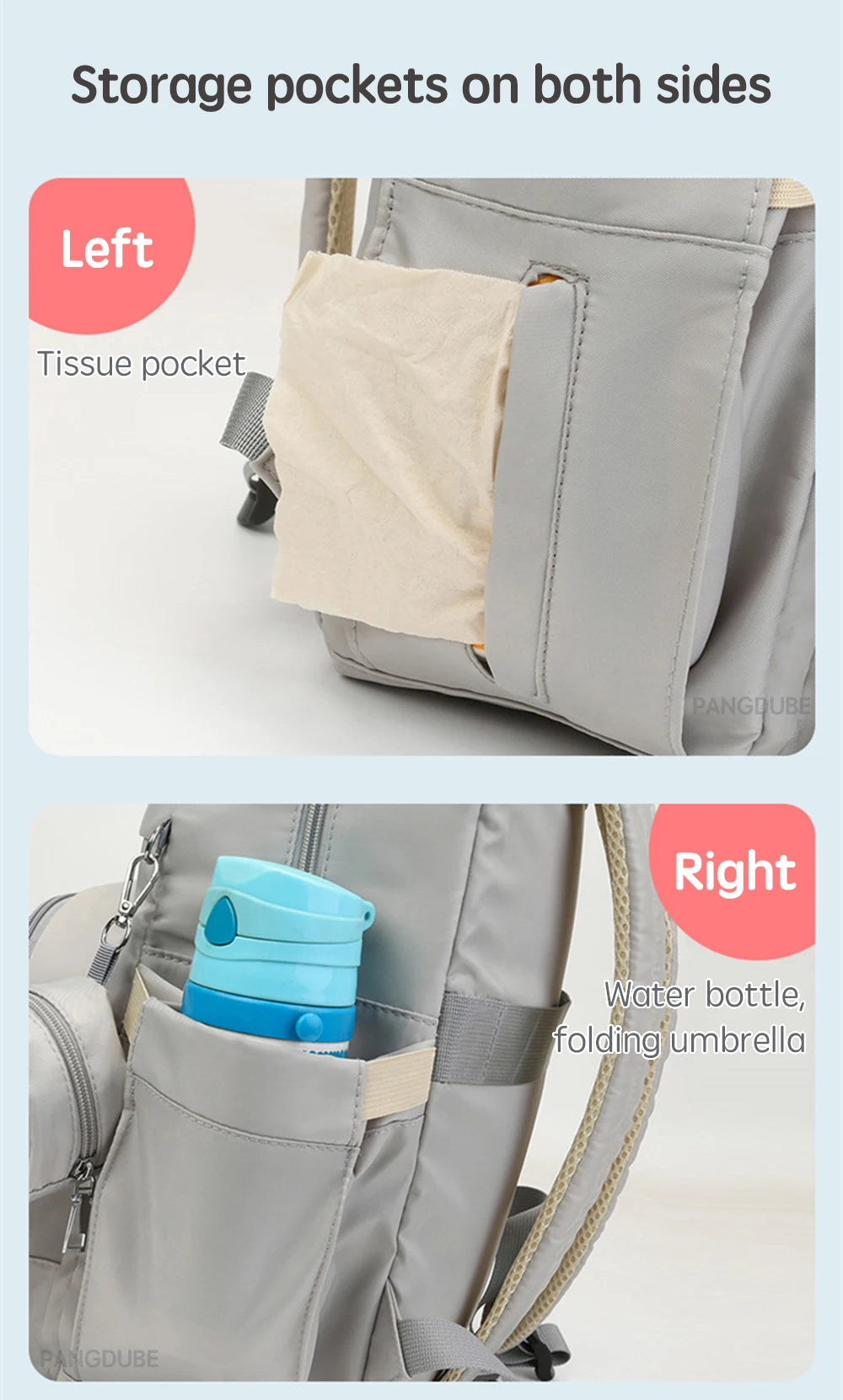 Parent Backpack with Changing Mat & Stroller Hooks - Complete Baby Bag Set