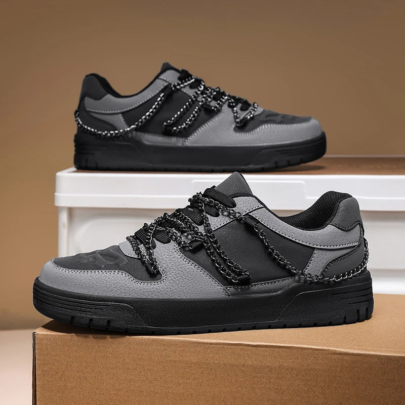 Men's Metal Chains Skateboard Sneakers