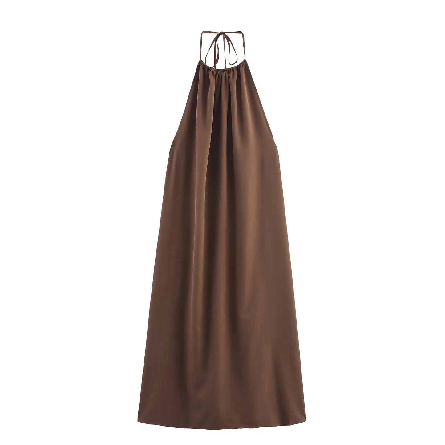 Women's Sleeveless Halter Neck Backless Summer Dress - Elegant Party Dress