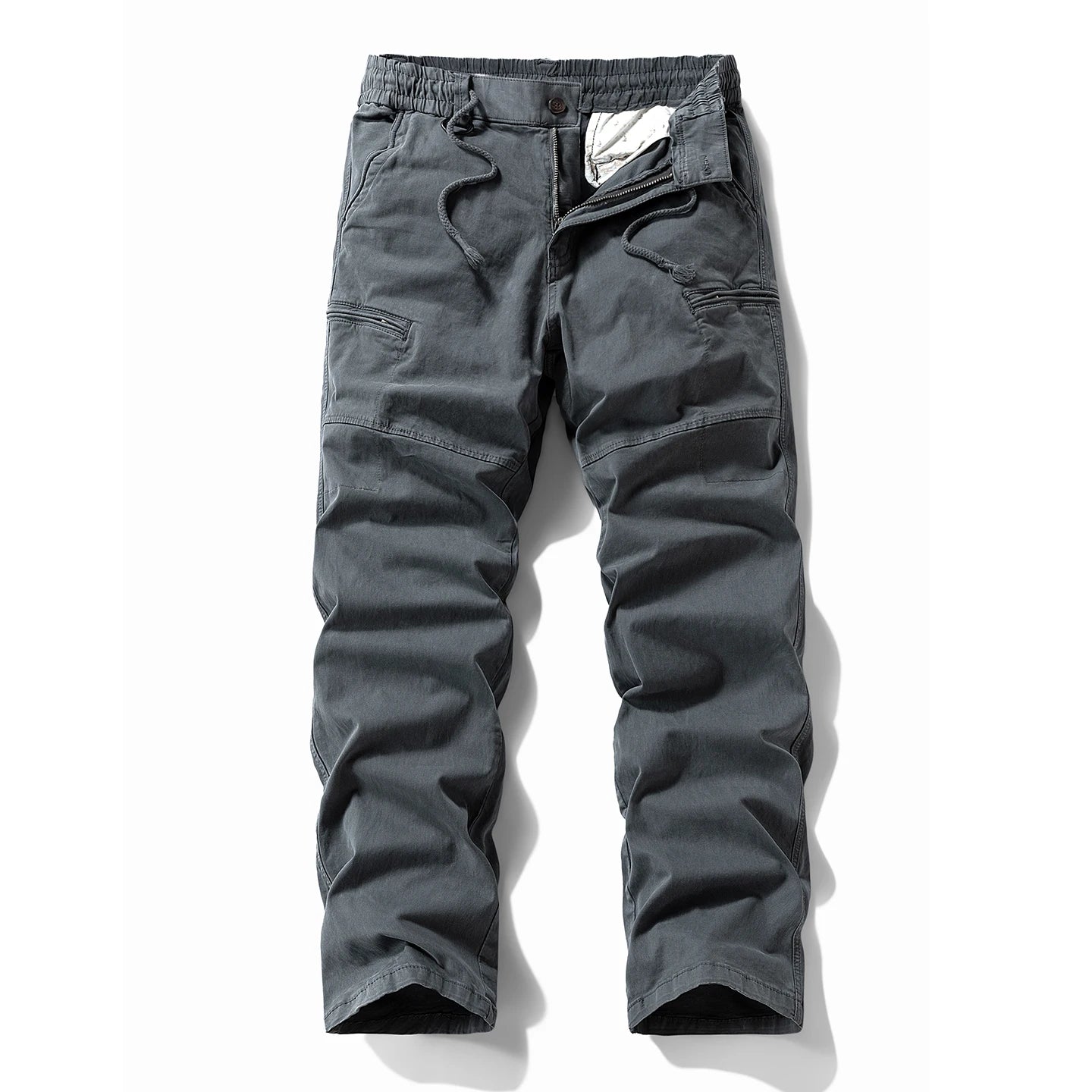 Cotton Straight Multi-Pocket Cargo Jogger Trousers