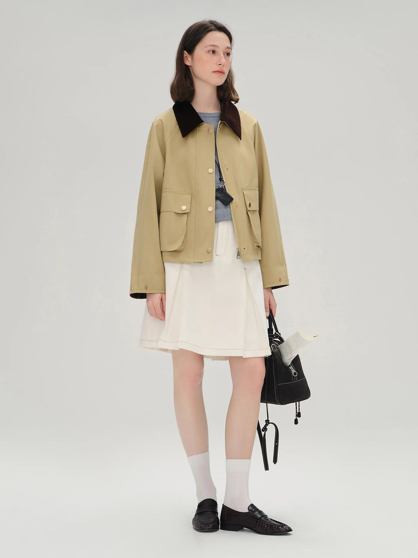 Women's Khaki Retro Barn Style Trench Coat - Long & Short Options