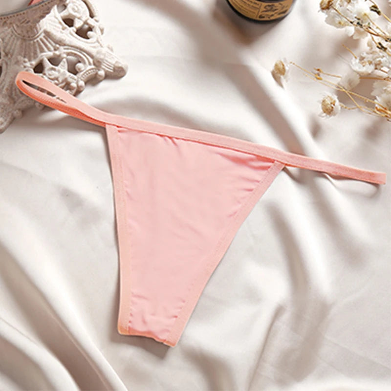 Women's Seamless Cotton Underwear - Low Waist Bikini & Thong Set