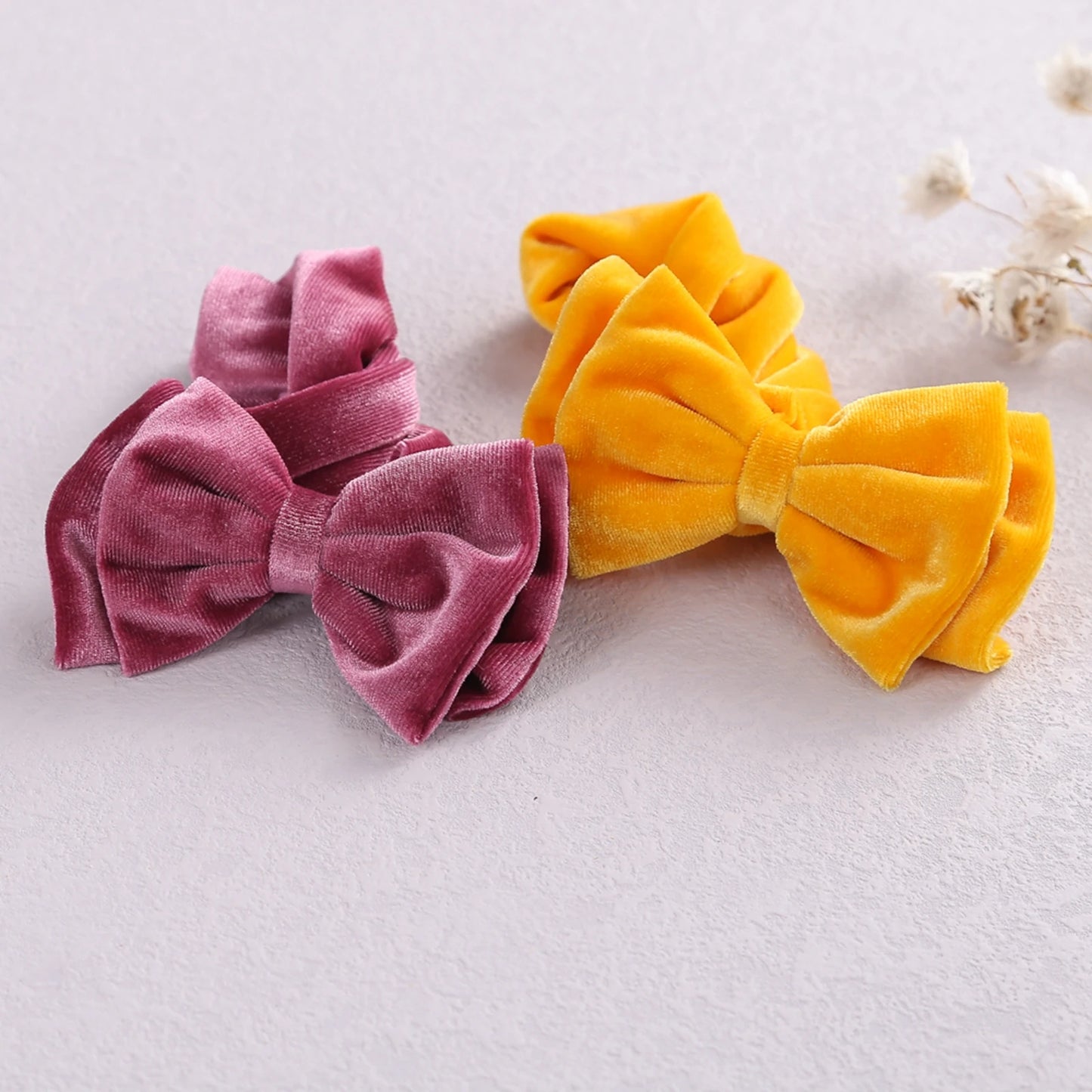 Toddler Baby Girls Bow Headbands Soft Stretchy Velvet Hairbands Hair Accessories