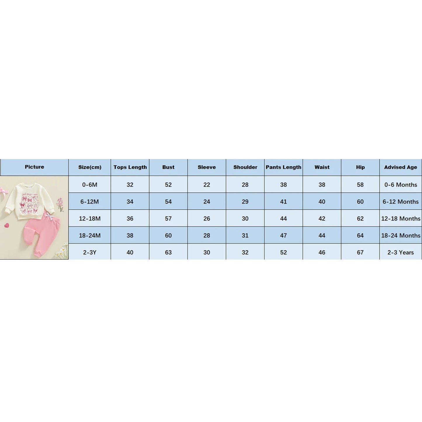 Baby Girls Fall Winter Clothes Set - Bow Letter Print Sweatshirt & Pants (0-3Y)