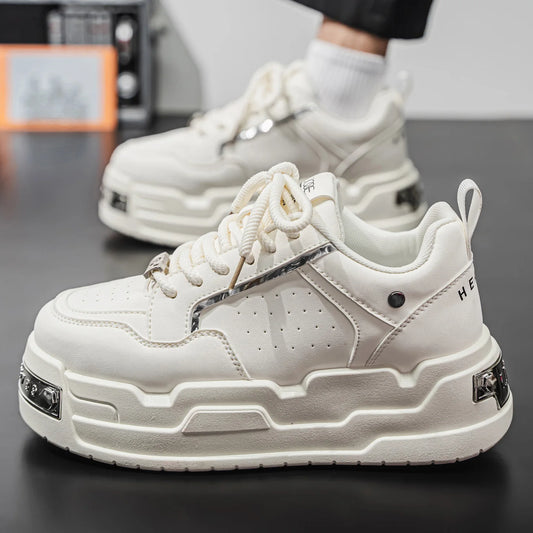 Men's Platform Sneakers - Metal Detail Sports Trainers