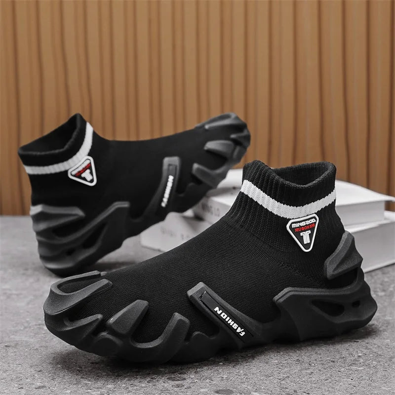 Men's Sports Mesh Slip On Comfortable High Top Shoes Sneakers