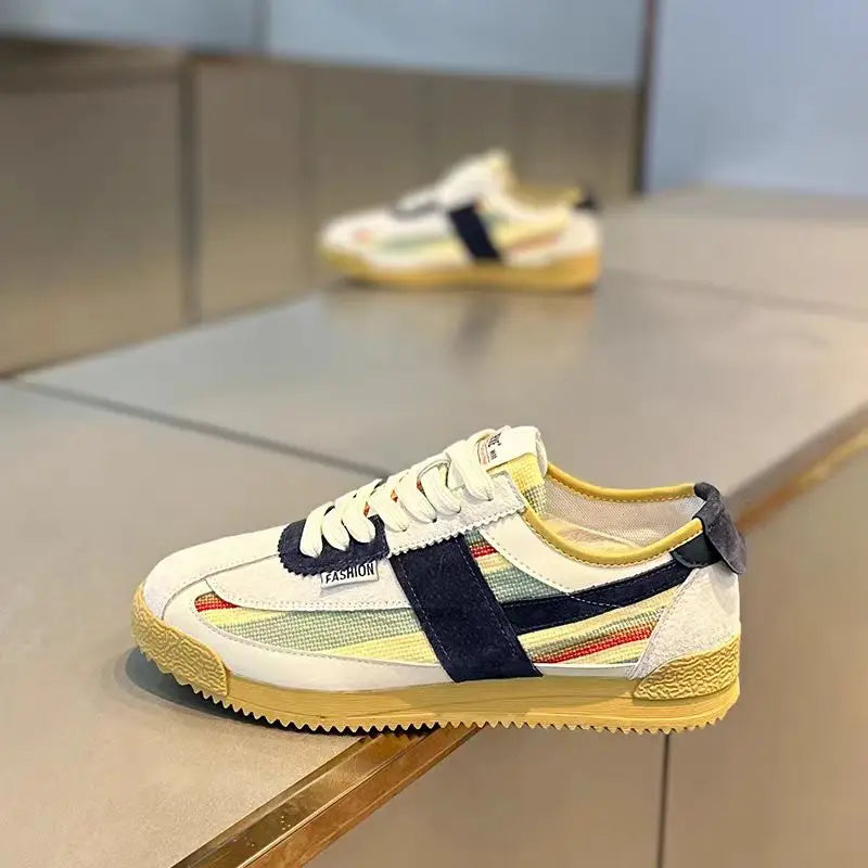 Men's Platform Casual Sneakers - Lace-Up Sports Running Shoes