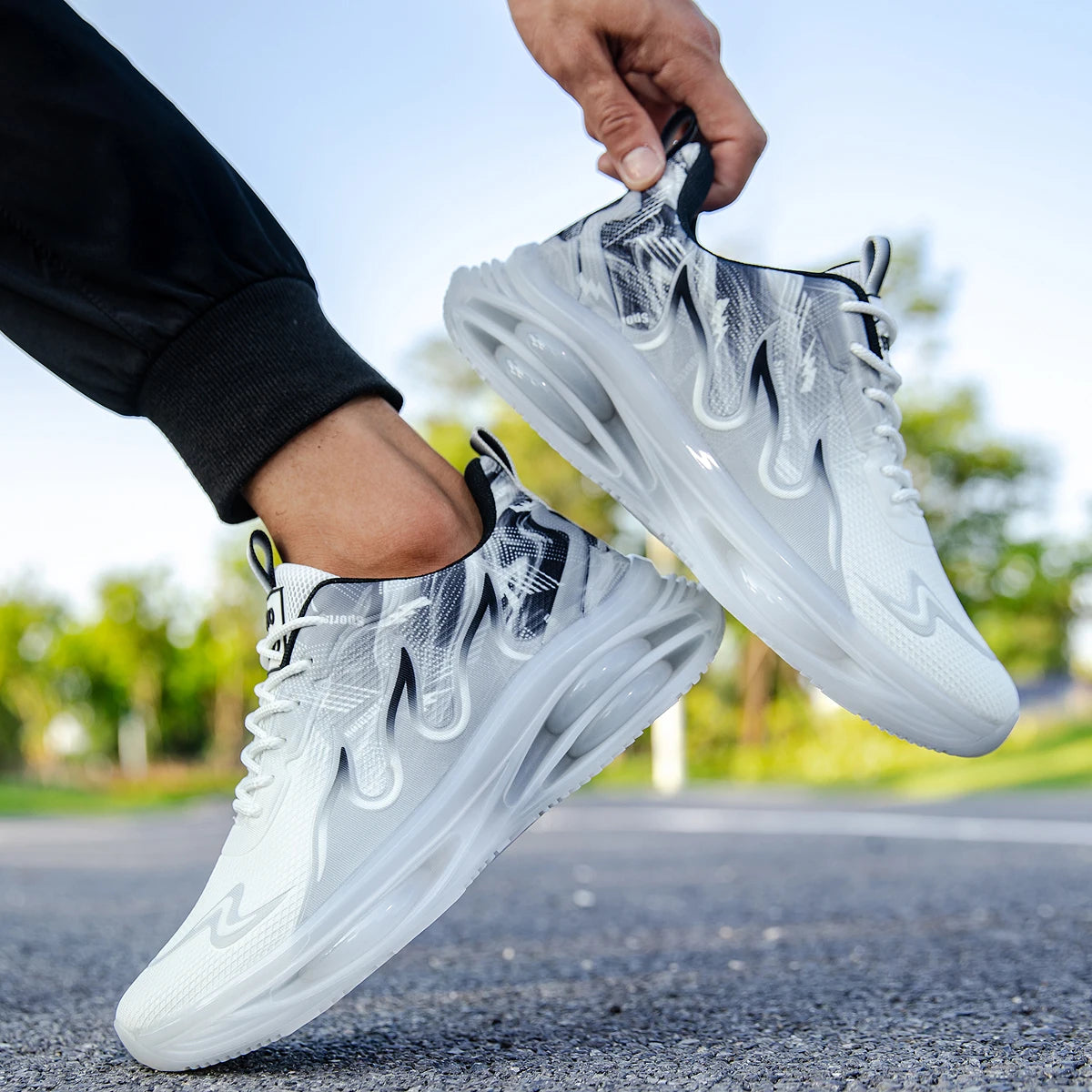 Men's Summer Breathable Sports Light Running Tennis Casual Sneakers Platform Trainers Shoes