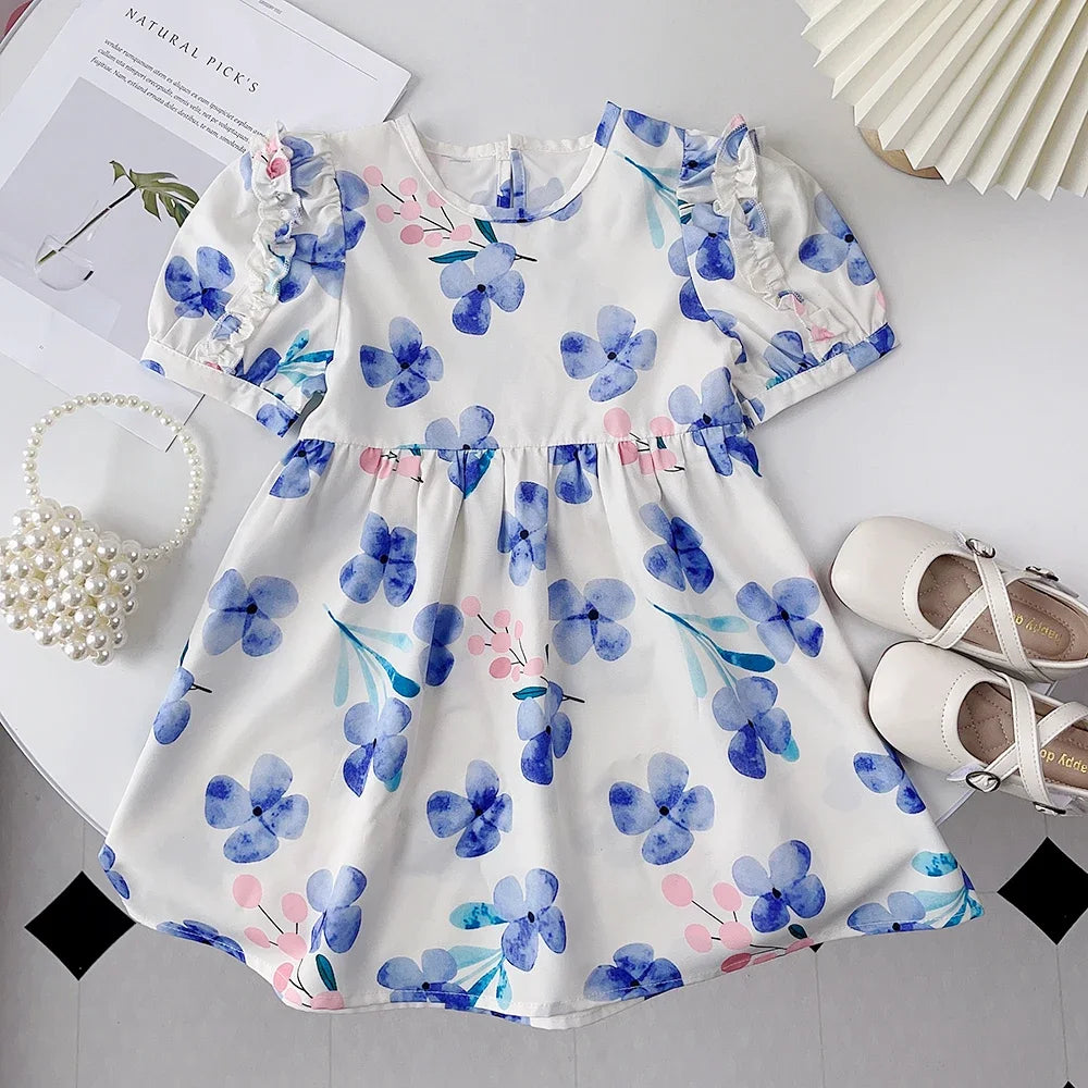 Baby Girl Cotton Dress - Button Detail Princess Sundress