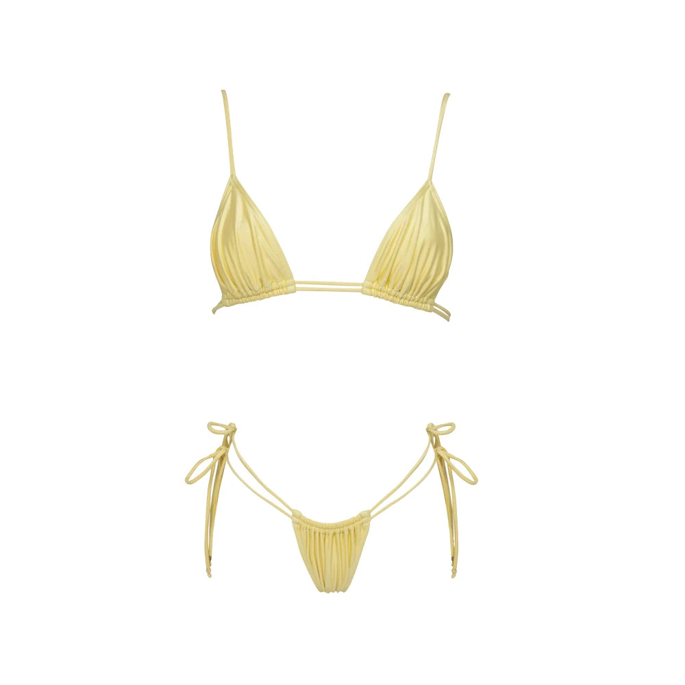 Women's Two-Piece Beach Set - High Waist A-Line Skirt & Bandage Top