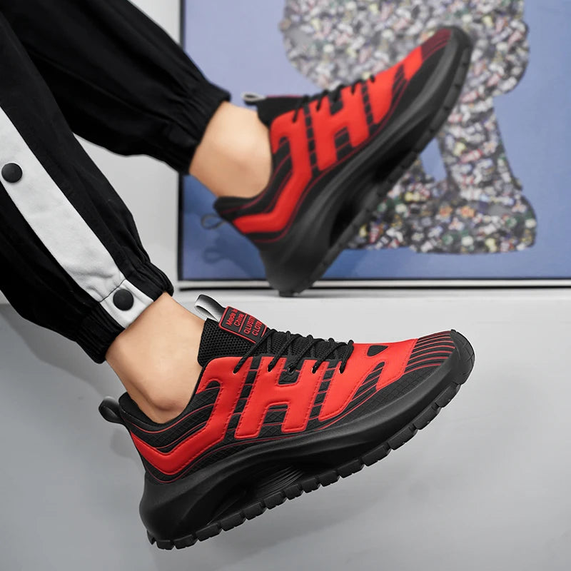 Men's Casual Sneakers Breathable Lace Up Platform Trainers Shoes
