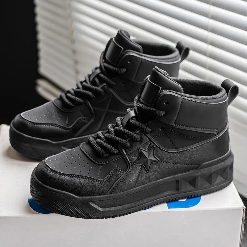 Men's High Top Platform Sneakers - Casual Skateboard Sports Shoes