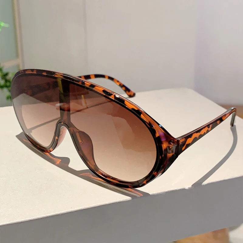 Oversized Fashion Sunglasses - Women's Mirror Sports Goggles for Outdoor Cycling