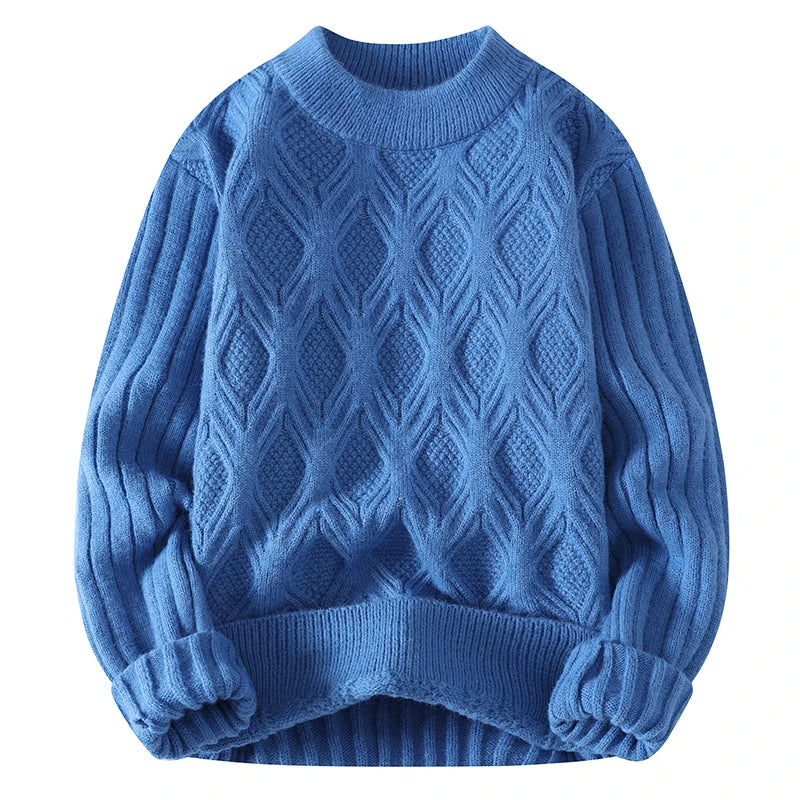 Men's Knitted Round Neck Pullover Sweater