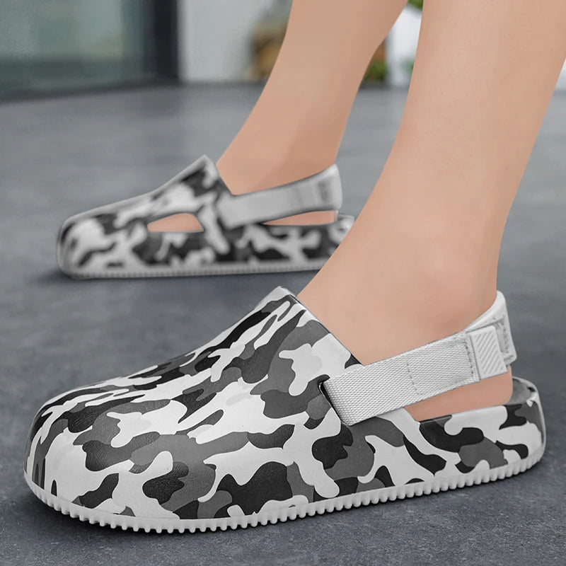 Men's Summer Slippers Sandals Camouflage  Clogs Beach Slippers Flip Flop Casual Slides