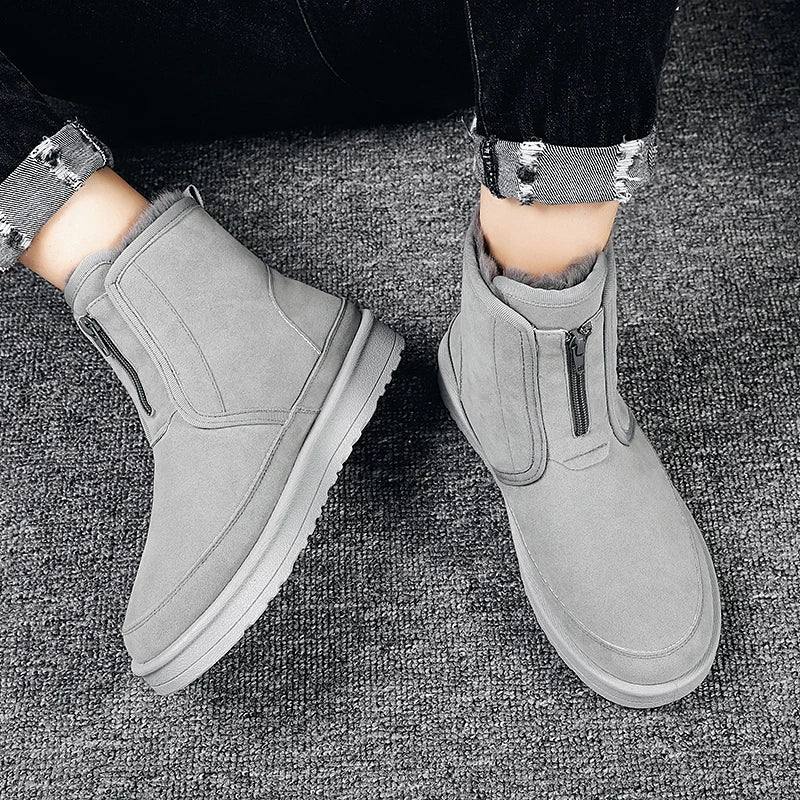 Men's Winter Snow Boots - Waterproof Fur-Lined Chelsea Boots