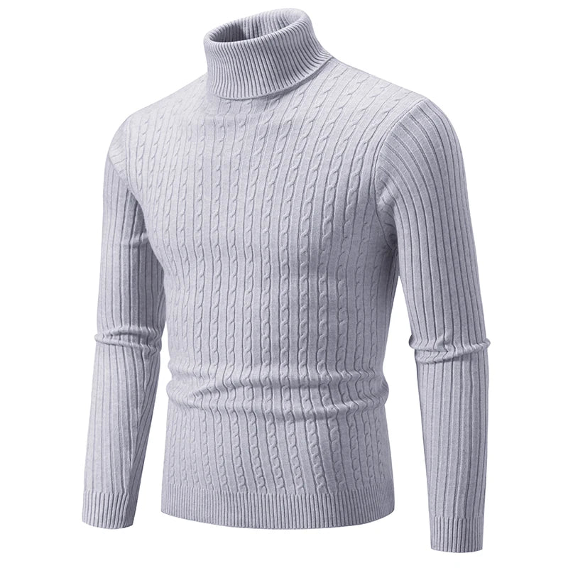 Men's Slim Fit Autumn Winter  Knitted Pullover Turtleneck