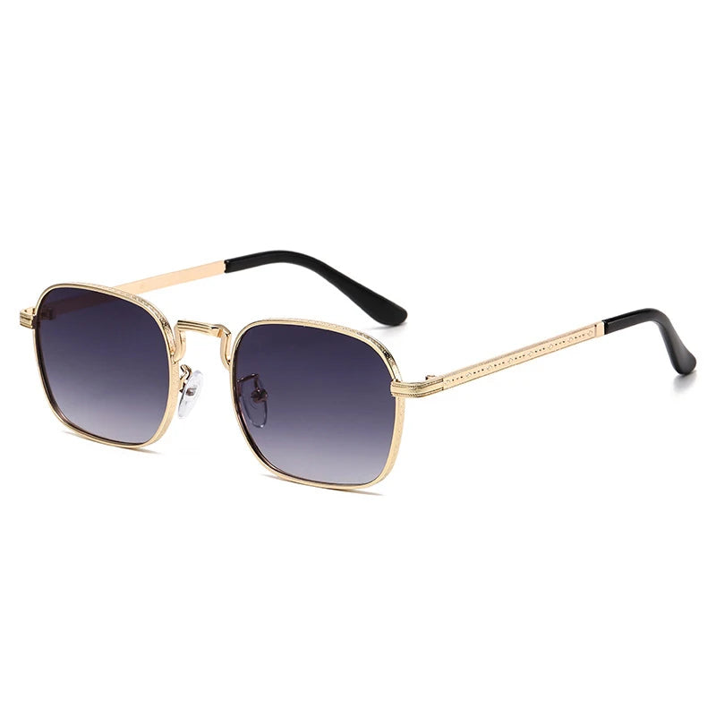 Retro Square Oval Metal Sunglasses - UV400 Protection for Women & Men