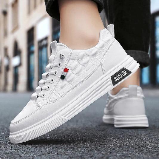 Men's Casual Shoes PU Leather Skateboard Sneakers Breathable Tennis Sports Trainers Sneakers
