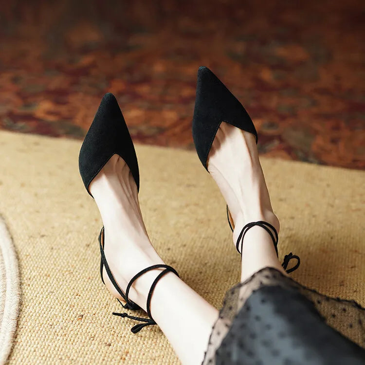 Women's Pointed Toe Rhinestone Wedding Sandals - Bowknot Pendant Pumps