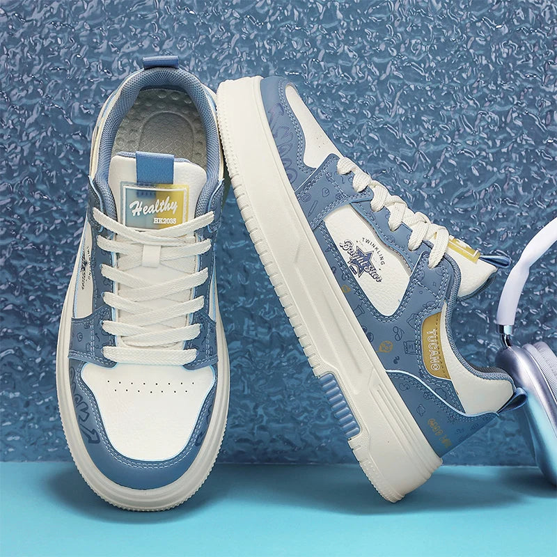 Men's Casual Versatile Platform Skateboard Lace Up Sneakers