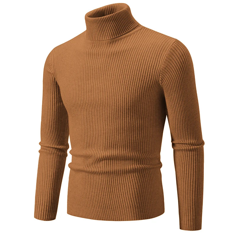 Men's Slim Fit Turtleneck Sweater - Warm Knitted Pullover