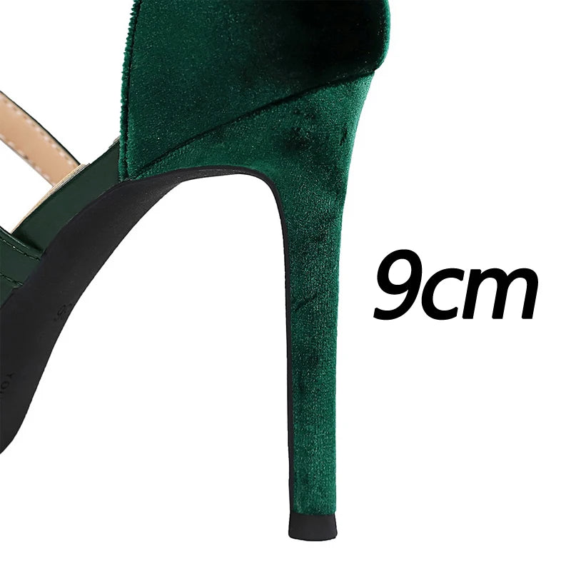 Women's 9 Cm Heels Hollow Cross Strap Heeled  Stilettos