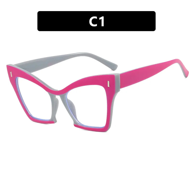 Retro Large Frame Blue Light Blocking Glasses for Women